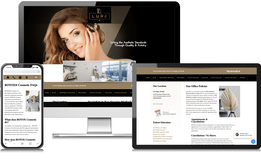 LURE Boutique Medical Spa Website Example