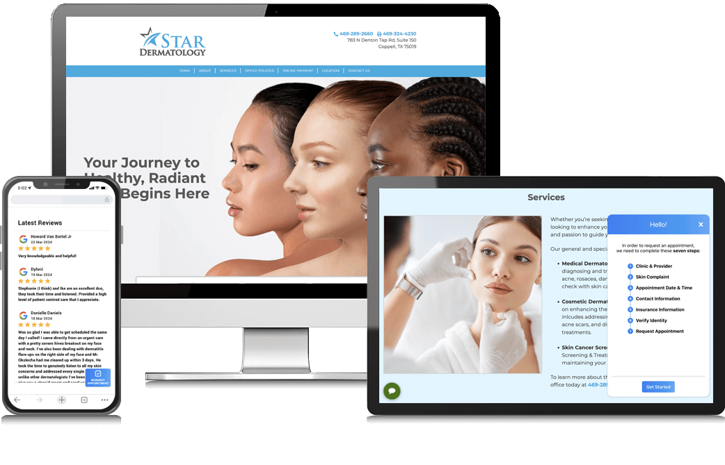 Star Dermatology Website Example