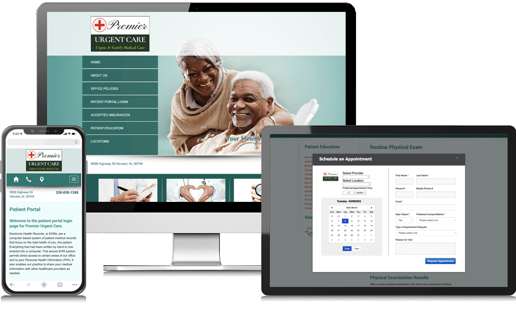 Premier Urgent Care Website Example