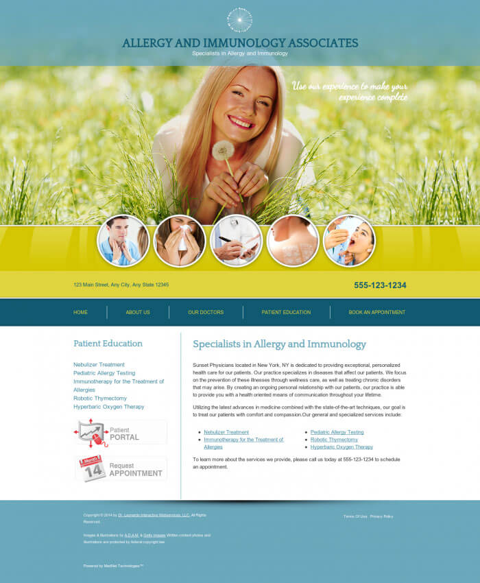 Allergy & Immunology site Design Streamline Patient Engagement