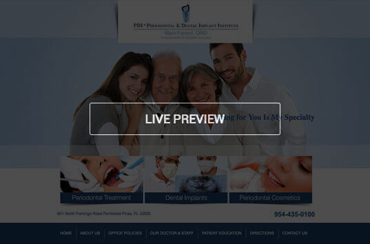 Dr. Forrest Dental Website Example Hover