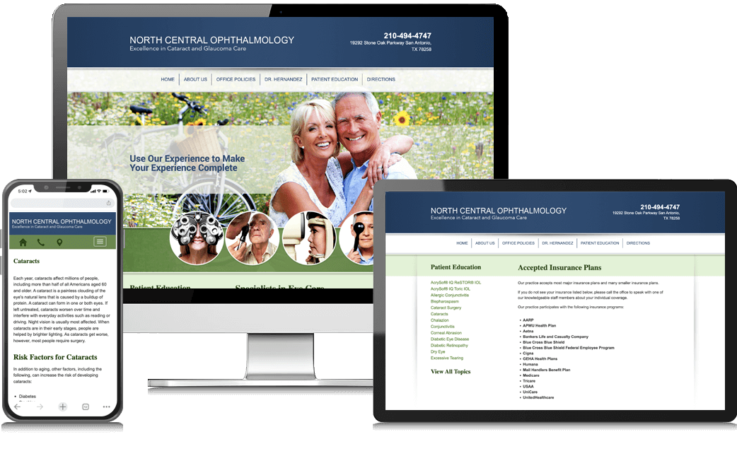 North Central Ophthalmology Website Example