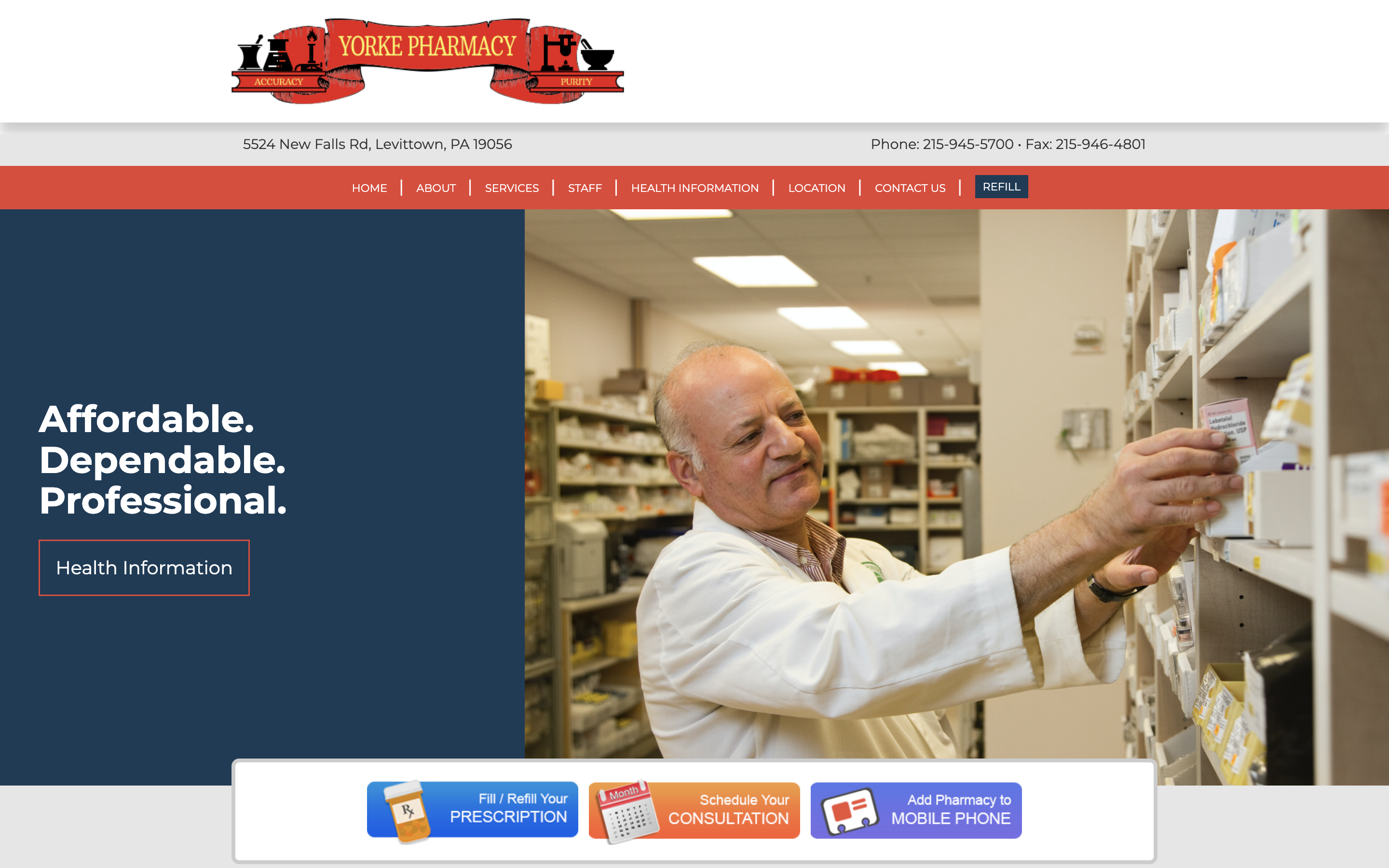 Yorke Pharmacy Website Example